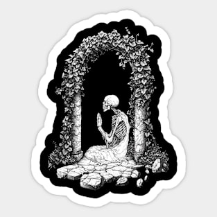 Meditation Skeleton Buddhist Sticker